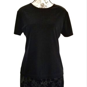 Black velvet short sleeves top